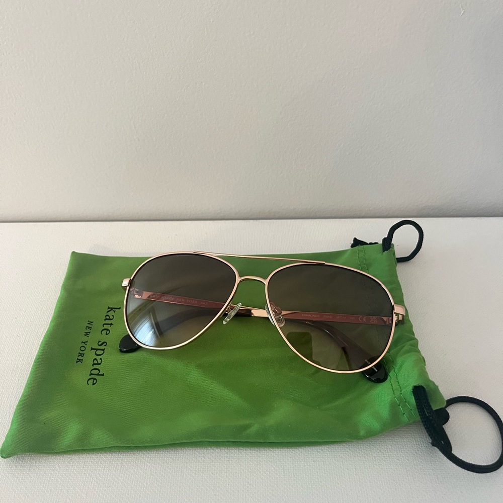 Kate Spade Gold Aviator Sunglasses